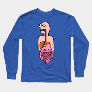 Colorful Illustration of the Digestive System - Med School Anatomy Physiology Long Sleeve T-Shirt